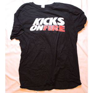 Black Kicks on Fire Graphic T-Shirt - XL